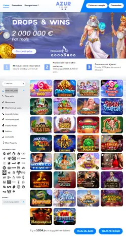 l'application et interface CABARINO CASINO