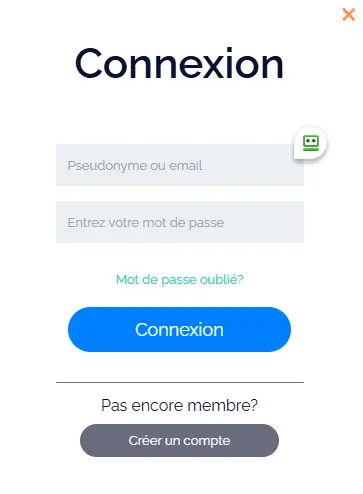 Connexion des membres du Cabarino Casino
