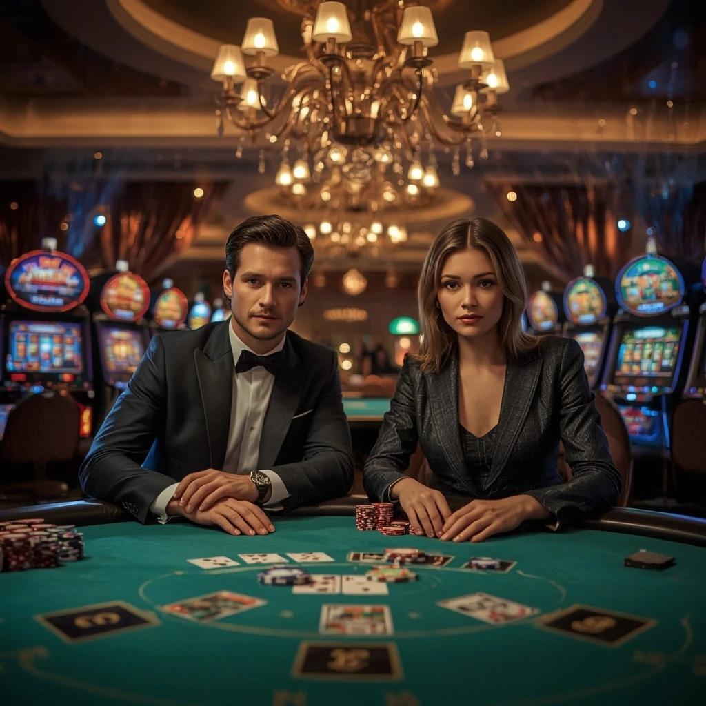 Deux joueurs de poker au Cabarino Casino